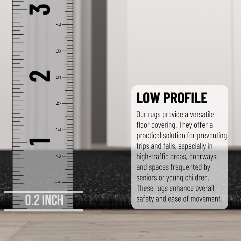 Emmy Black Ultra Thin Non-Slip Kitchen Rug