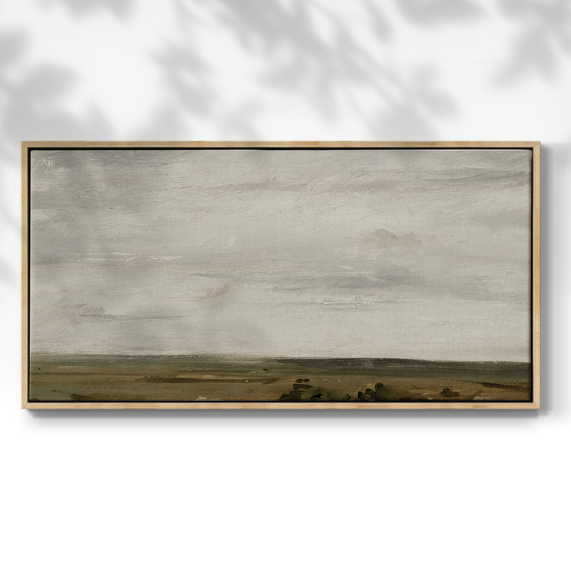 Série paysage - MCXV III - Toile tendue avec châssis encadré - Prêt à être accroché, H 21 po x l 41 po, Naturel