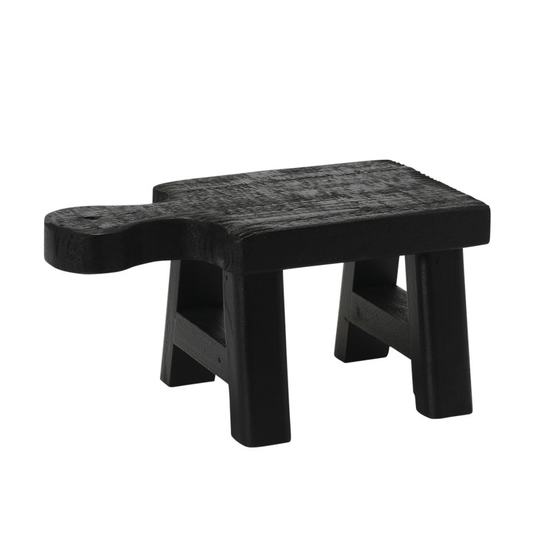 Piédestal décoratif en bois, Noir