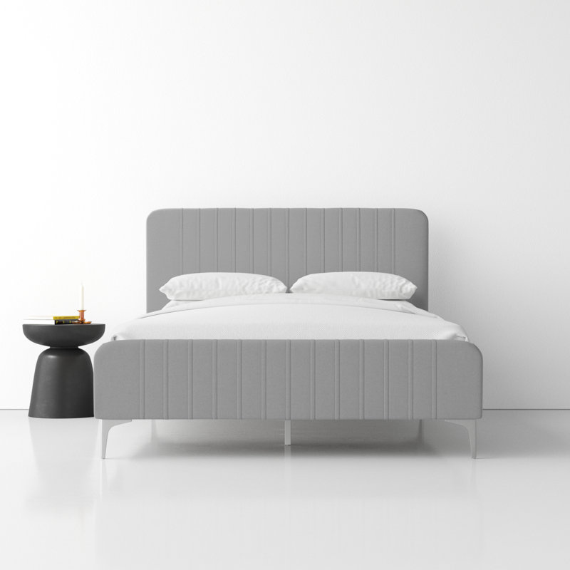 Virtus Upholstered Platform Bed, Queen, Dark Gray