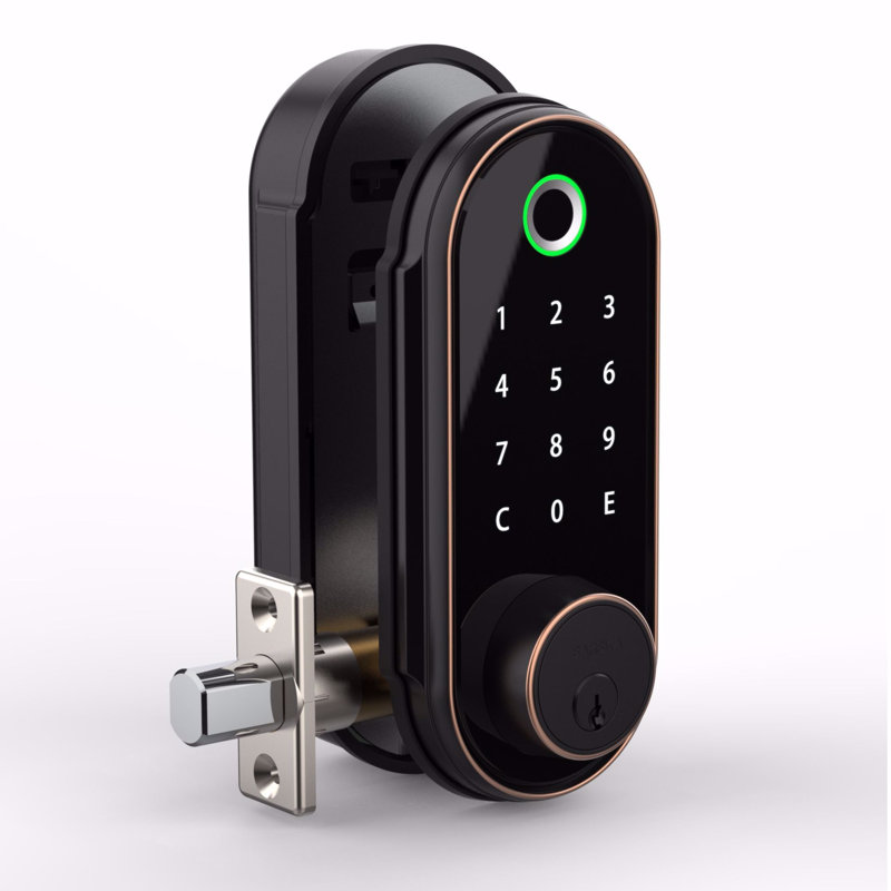 Black Digital Fingerprint Biometric Keypad Door Lock