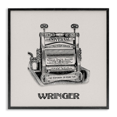 Giclée antique avec essoreuse encadrée, design par Val Rhodes