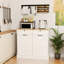 Armoire pour poubelle de cuisine avec 2 tiroirs, support de rangement et 1 porte basculante de couleur blanche 40,07 po