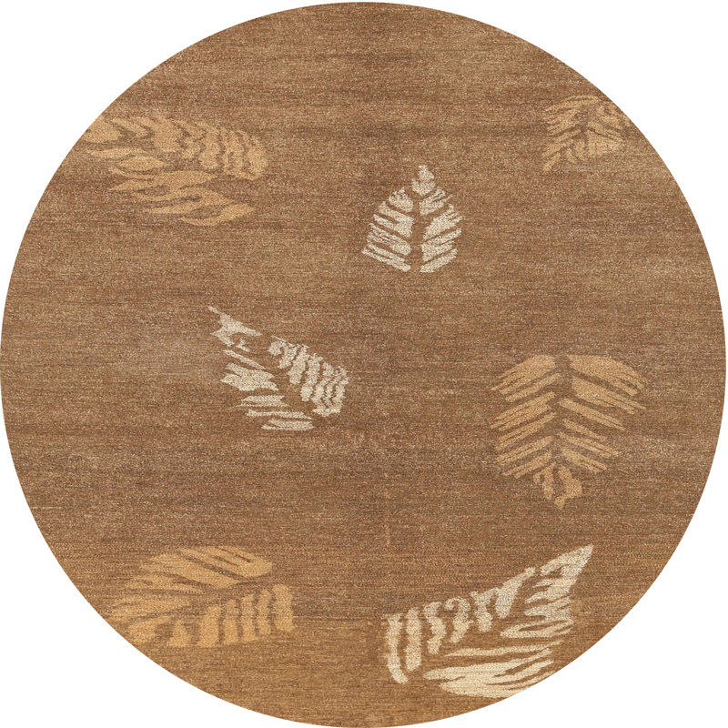 Tapis beige contemporain, Rond 4 pi