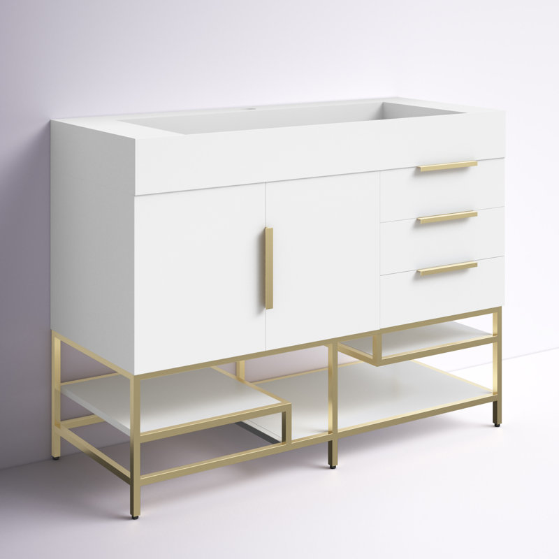 Ensemble de meuble-lavabo simple 47 po Glasgow, Blanc très luisant