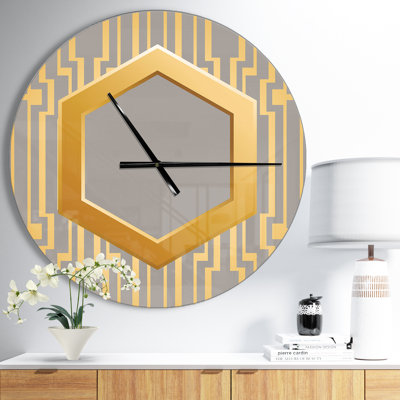 Vintage Gold and Gray design - Shabby Elegance wall clock
