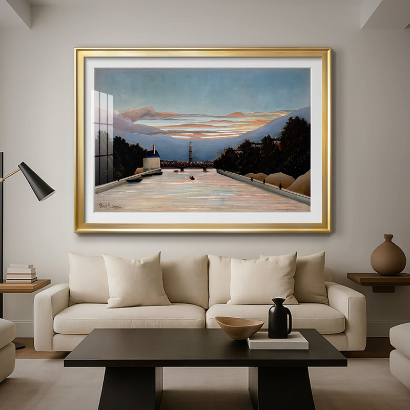 La Tour Eiffel (Henri Toureau) - reproduction encadrée avec passe-partout et verre - c. 1898, 30 x 5 x 42,5, Doré