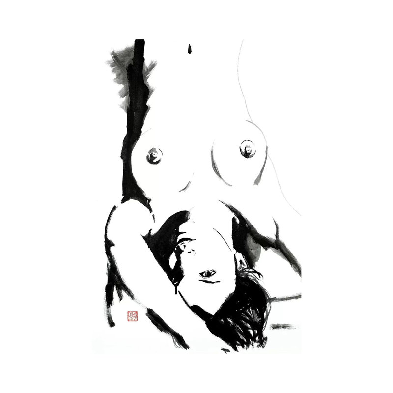 «A L'Envers» par Péchane, reproduction d'art sur toile tendue, H 40 po x l 26 po x P 1,5 po