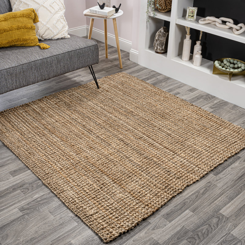 Tapis naturel en jute tissé à la main Pata, Carré 8 pi