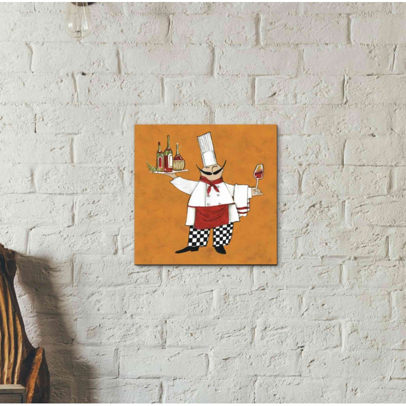«Vino Chef in Color» par Anne Tavoletti, art mural sur toile, H 12 po x l 12 po x P 0,75 po