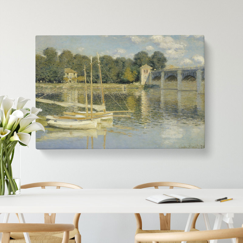 The Argenteuil Bridge by Claude Monet - Wrapped Canvas Painting, 35cm H x 50cm W x 3cm D