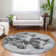Machine Washable Indoor/Outdoor Cinead ACN1718 Gray Rug