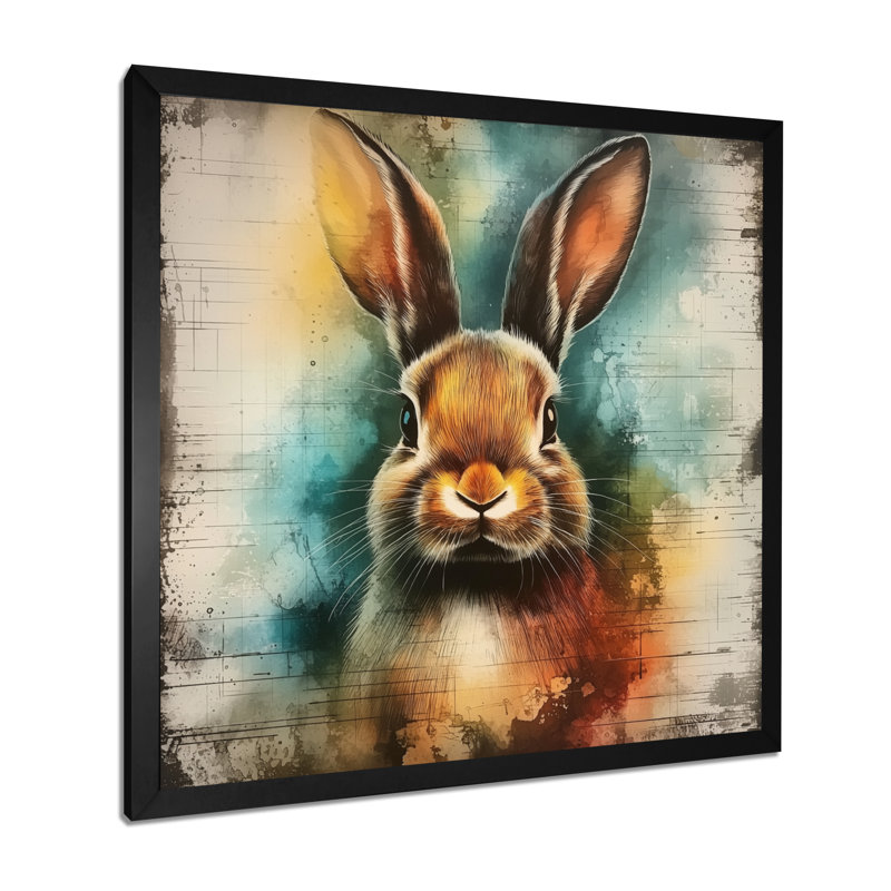«Quick Rabbit Quick Th pensing - Rabbit», reproduction d'art murale, Reproduction encadrée d'une seule photo sans pass, Noir
