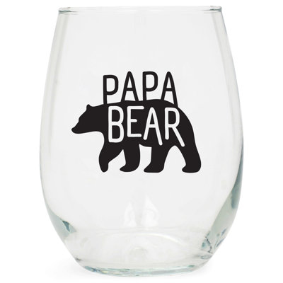 Wine Glass Papa Bear 15 Oz
