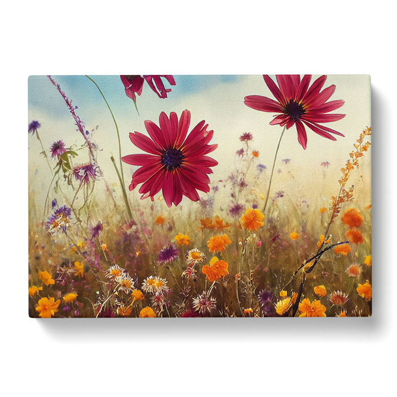 Masterful Wildflowers Floral - Wrapped Canvas, 50cm H x 76cm W x 3cm D