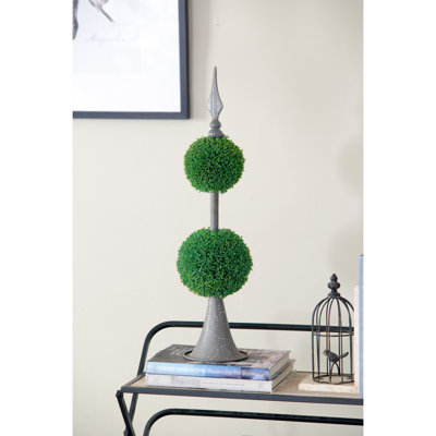 Artificial Sphere On Metal Frame - 7X26.5 Inches Add Elegance To Your Home For Living Room, Entryway, Office Decor 26.5" H With Framework Base Unit Brighten Ideal For Plastic Plant