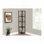 Bibliothèque, bibliothèque, étagère, d'angle, 4 niveaux, h 60 po, bureau, chambre à coucher, stratifié brun, métal noir, contemporain, moderne