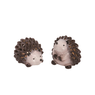  Ceramic Light Up Hedgehog Set of 2 Spring Home Decorations