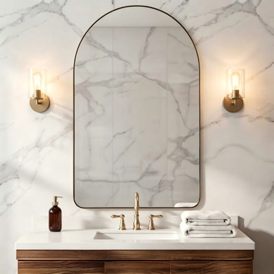 Elegant Arched Bathroom Vanity Mirror – Premium Stainless Steel Frame