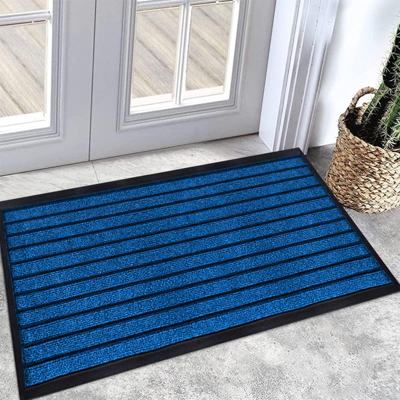Aspire Homeware Non-Slip Indoor & Outdoor PVC Rubber Doormat, Blue, Runner (80cm W x 300cm L)