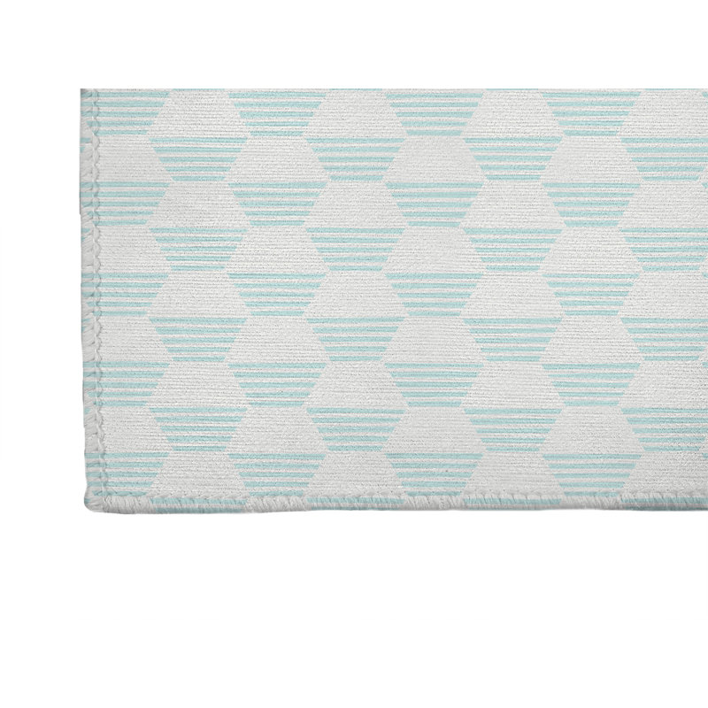 Tapis de cuisine anti-dérapant léger Hexaline, Bleu clair, Rectangulaire 2 pi x 3 pi