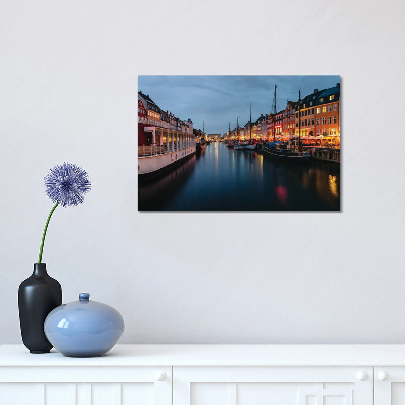 Nightly Harbour by Fabian Fortmann - Wrapped Canvas Print, 30.48 cm H x 45.72 cm W