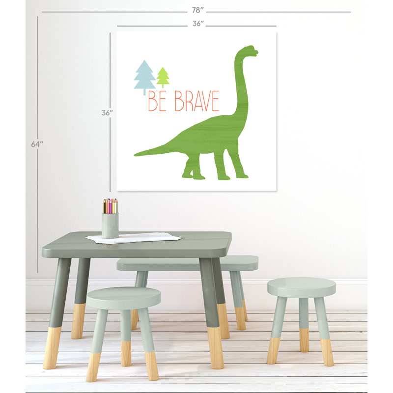 Dino Brave 1 Paper Print, 36" H x 36" W x 1" D