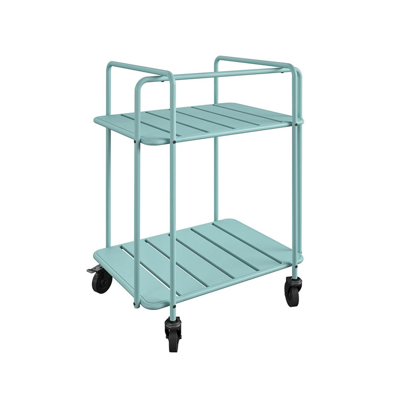 Eloria Metal Bar Cart, Aqua Haze
