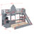 Castle-Style Bunk Bed Featuring Two Drawers, Three Shelves, And A Slide-1565398321-1565398320