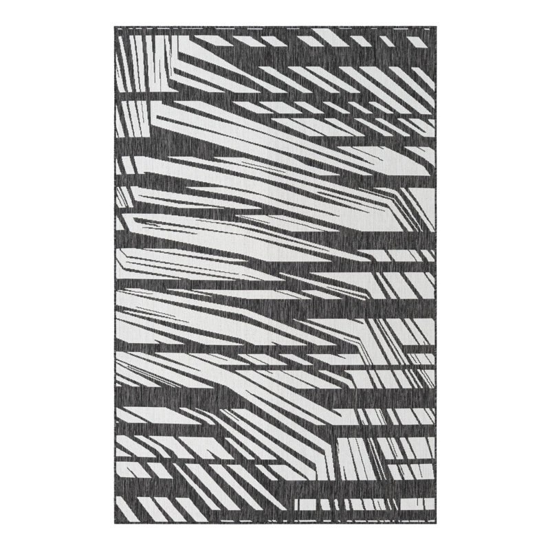 Abstract Indoor / Outdoor Rug, Rectangle 5'3" x 8'