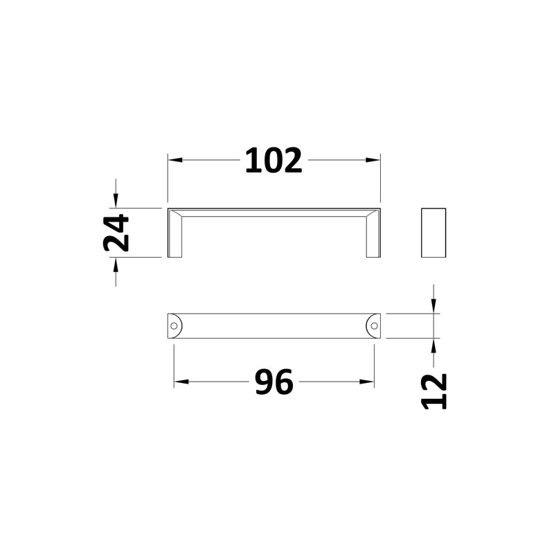 9 5/9cm Centre Bar Handle