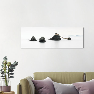 Meoto Iwa Rocks Panorama, Mie Prefecture, Japan by Jan Becke - Wrapped Canvas Panoramic Print