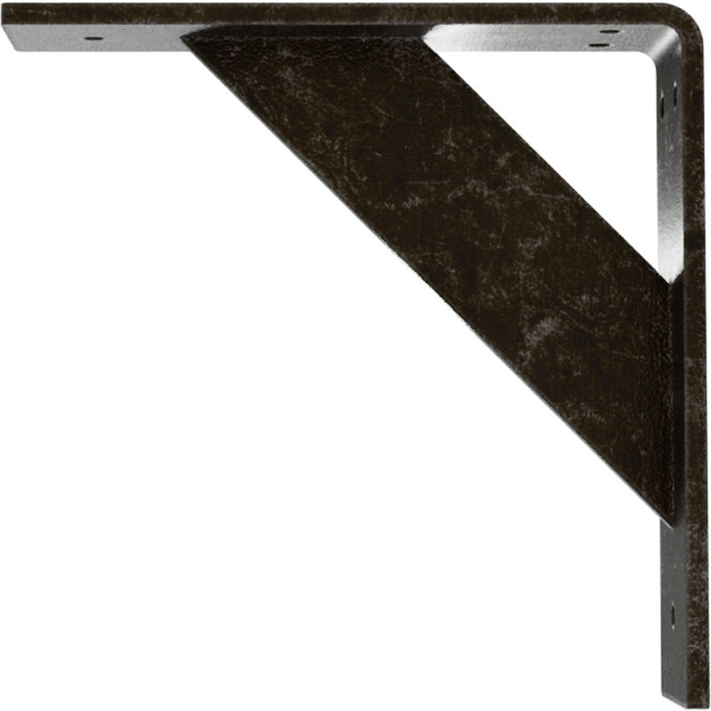 Support traditionnel en acier, Argenté antique chaleureux, H 8 po x l 2 po x P 8 po