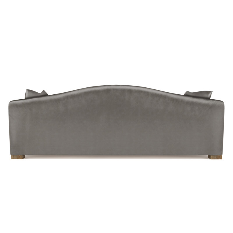 Horatio Camelback Taper Curved-Arm Sofa, 33" H x 96" W x 36" D, Vintage Leather Pumice, Dark Brown
