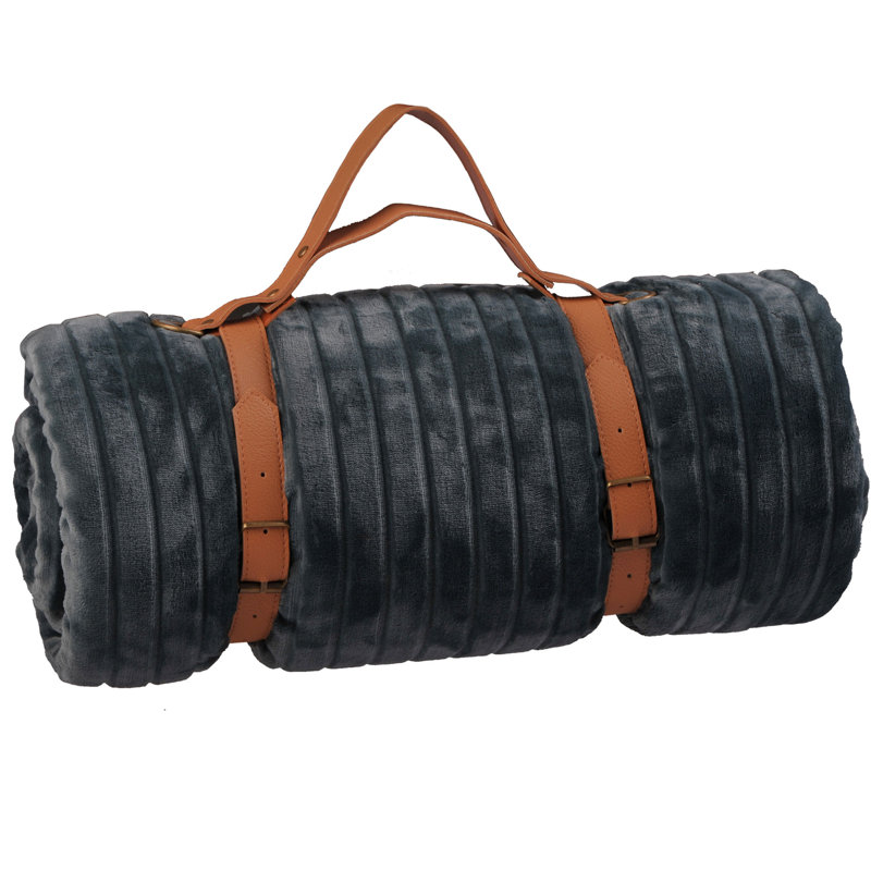Jeté en flanelle et sherpa travel Cutout, Sarcelle foncée