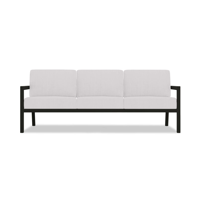 Vivant 83" Wide Outdoor Patio Sofa with Sunbrella® Cushions, Cast Silver Sunbrella®, Black