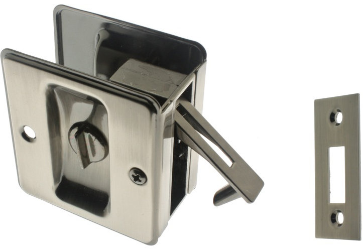 Solid Brass Pocket Privacy Pull, Antique Nickel