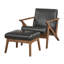 Fauteuil en cuir avec repose-pieds Choudhury-70213705