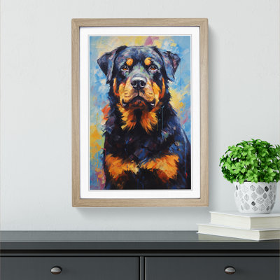 Rottweiler Impressionism 1 Piece Single Picture Frame Wall Art