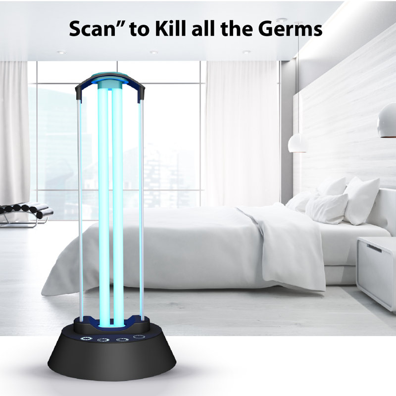 Lampe UV germicide WBM Smart Ultraviolet 40Watt, télécommande pour la maison, hôtel de cuisine, noir