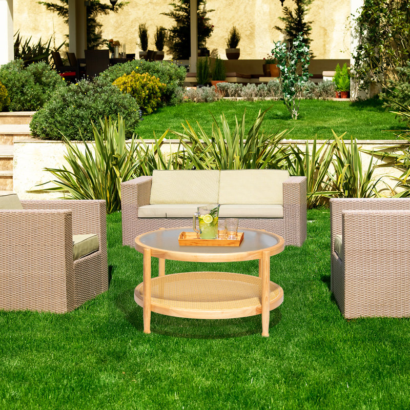 31.5In. Patio Wooden Side Table, Brown