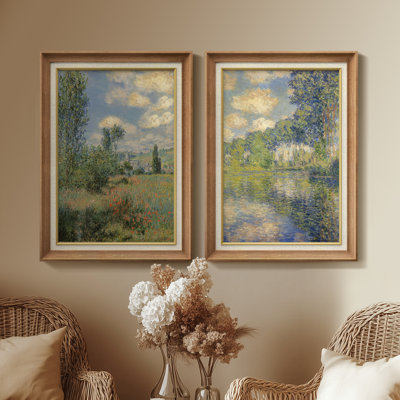 Ensemble de 2 œuvres d'art encadrées de qualité supérieure sur toile de qualité supérieure avec cadre de 26 po x 36 po