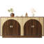 Buffet 65 "avec buffet cannelé, armoires de rangement avec tablettes réglables, meuble télé avec portes à double arche, crédence à console cannelée pour le salon-187825435