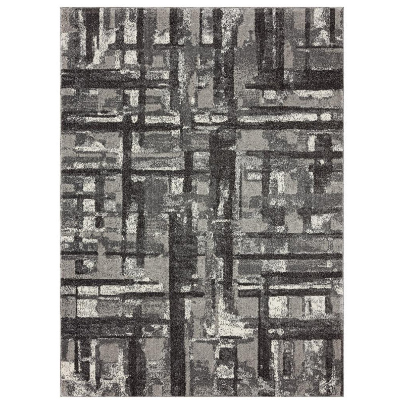 Tapis géométrique gris, Rectangle 5 pi x 7 pi
