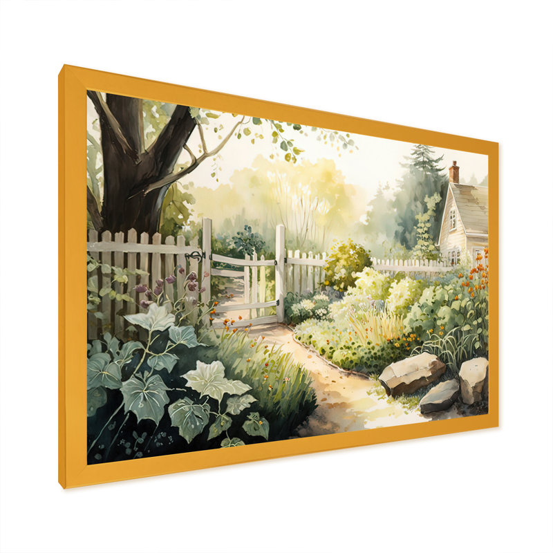 «Farm Fresh Garden III», art mural sur toile, H 24 po x l 32 po x P 1 po, Cadre doré