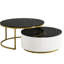 Table basse gigogne élégante à cannelures rondes - finition noire et dorée et fonction à la mode peu encombrante avec tiroir-1284496109-1284496097-1284496096