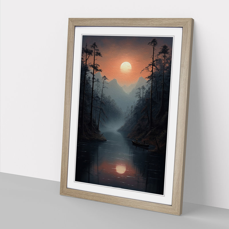 Lake Tachisme - Framed Print, Oak Framed, 46cm H x 34cm W x 2" D