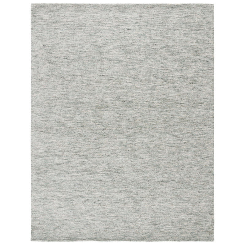 Himalaya Handloomed Wool Cotton Rug in Teal, Rectangle 8' x 10'