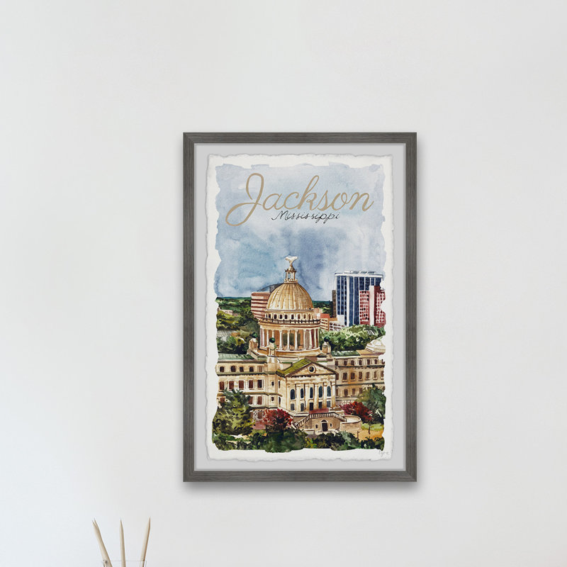 «Jackson Mississippi» par Eyre Tarney - Cadre photo, impressions sur papier, H 30 po x l 20 po x P 1,5 po