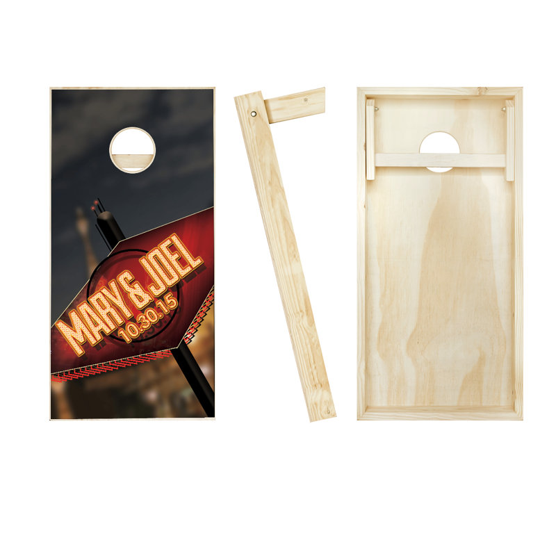 Ensemble de cornhole avec sacs de mariage 2 'x 4', Rouge / noir